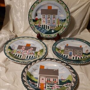 Charming House Design salad Plate Set - Multicolor By Secura